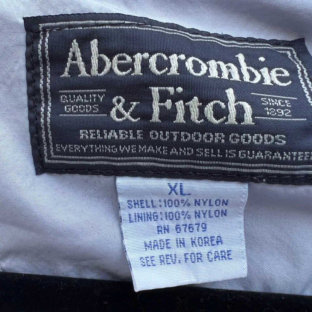 ABERCROMBIE Hooded Light Spring Fall Gray Jacket Mens XL